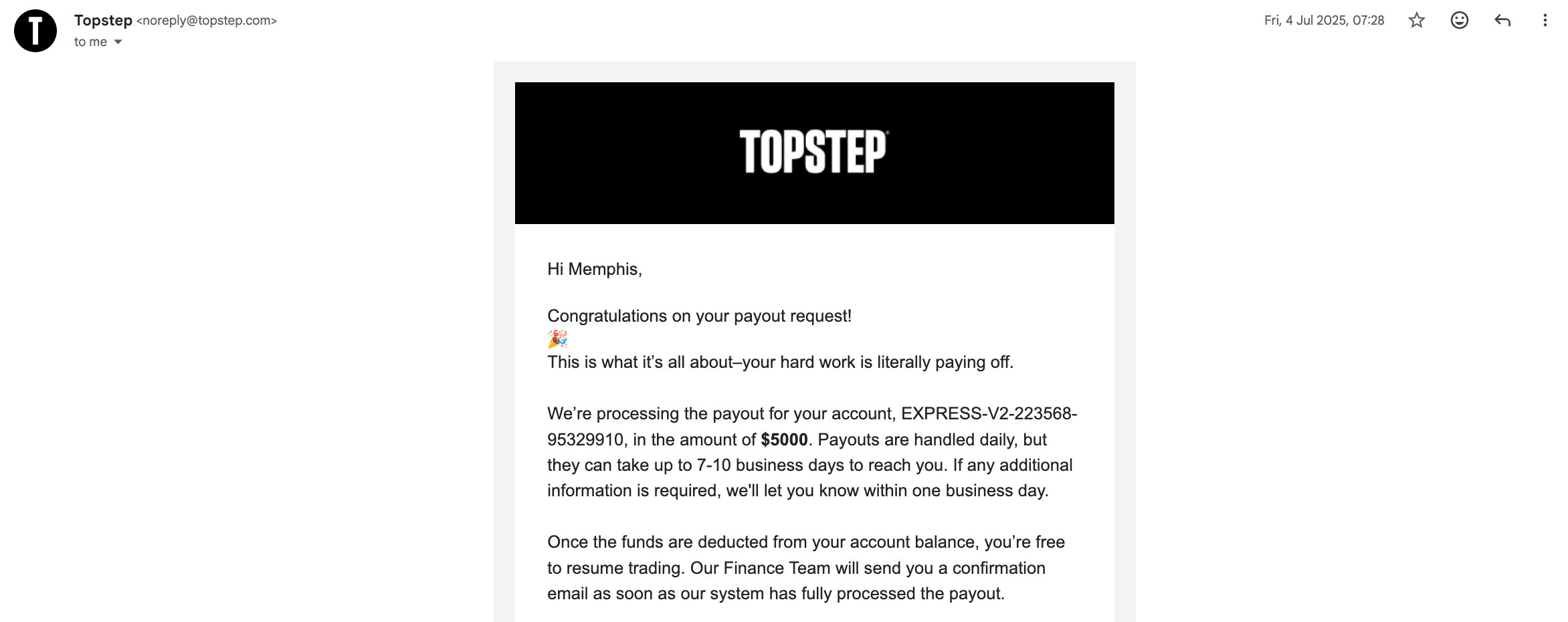 $5,000 payout