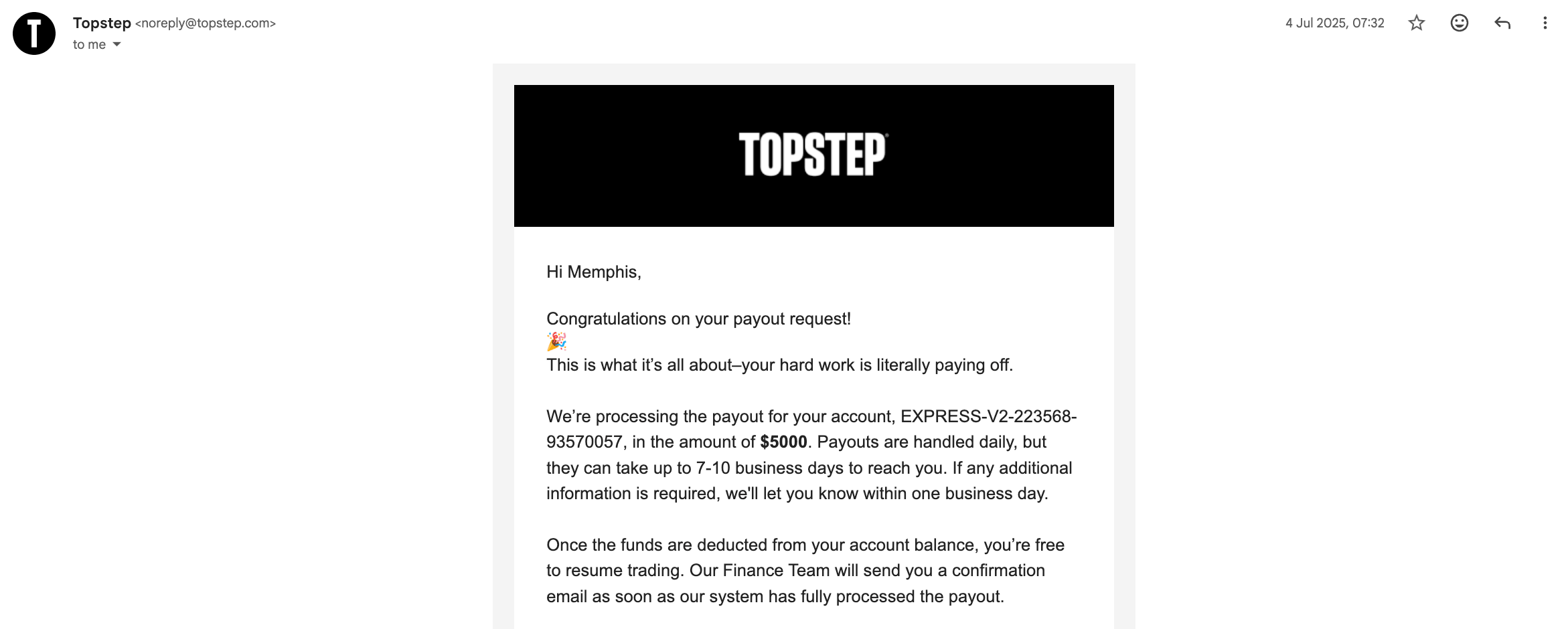 $5,000 payout